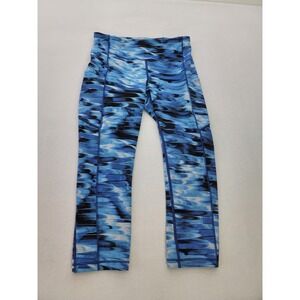 Lululemon Capri Leggings‎ RN106259 Blue Geomertic Womens 6 Yoga Gym